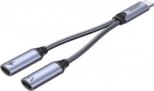 Adapter USB Unitek USB-C - USB-C x2 Srebrny (M206A) 3