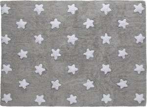 Lorena Canals Dywan do prania w pralce Grey Stars White, Lorena Canals 120 x 160 cm jeden rozmiar 1