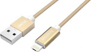 Kabel USB Unitek USB-A - Lightning 1.5 m Złoty (Y-C4023GD) 1
