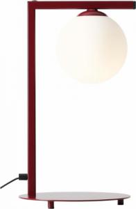 Lampa stołowa Aldex Modernistyczna lampa stołowa Zac szklana kula ball czerwona biała 1