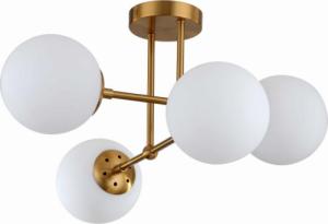 Lampa wisząca Light Prestige Złota lampa wisząca Roma szklane molekuły mleczne balls do salonu 1