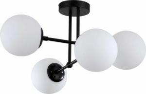 Lampa wisząca Light Prestige Sypialniana lampa wisząca czarna Roma szklane mleczne molekuły 1