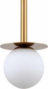 Lampa wisząca Light Prestige Salonowa złota lampa wisząca Roma mleczna szklana bańka nad stół 1