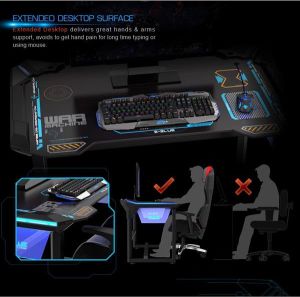 Biurko E-Blue dla gracza, podświetlenie (EGT511BKAA-IA) 11