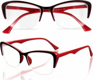 Medi.Glass Okulary Catzyl Damskie Kocie Flex Etui Plus +3 - Ok-Catzyl-Czrw+3 1