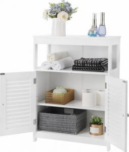 Songmics Szafka łazienkowa z półkami 60 cm biała 1