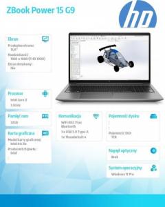Laptop HP HP Inc. Notebook ZBook Power 15 G9 W11P/15.6 i7-12700H/1TB/32 69Q59EA 8