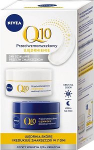 Nivea SET Q10 Przeciwzmarszczkowy ujędrniający krem na dzień 50ml + przeciwzmarszczkowy ujędrniający krem na noc 50ml 1