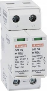 Lovato Electric Ogranicznik przepięć typu 2 do aplikacji fotowoltaicznych, wymienne moduły, prąd zwarciowy wg EN ISCPV 11kA, +, -, PE. Bez zesty 1