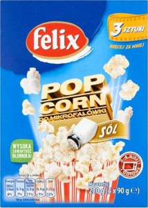FELIX -  Popcorm Solony Do Mikrofali  270 G -   3 X 90G 2