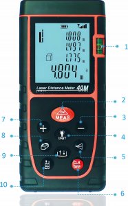 Dalmierz laserowy Retoo DALMIERZ LASEROWY MIERNIK ODLEGŁOŚCI CYFROWY 40M 7