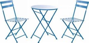 DKD Home Decor Zestaw Stołowy z 2 Krzesłami DKD Home Decor Niebieski Metal (3 pcs) 1