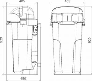 Europlast Austria Kosz kubeł uliczny miejski na słupek lub ścianę URBAN BIN 50L - zielony Kosz kubeł uliczny miejski na słupek lub ścianę URBAN BIN 50L - zielony 2