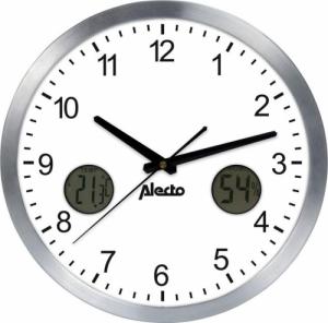Alecto Duży analogowy zegar ścienny, aluminium z termometrem i wilgotnościomierzem Alecto AK-15 1