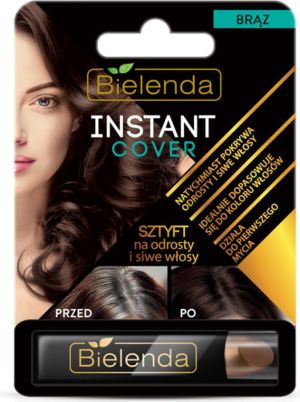 Bielenda Instant Cover Sztyft na odrosty i siwe włosy Brąz 4.3g 1