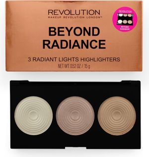 Makeup Revolution Highlighter Palette - Beyond Radiance Zestaw 3 rozświetlaczy do twarzy 15g 1