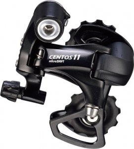 Microshift Przerzutka Tylna MICROSHIFT CENTOS, 11.rzędowa(2x11), Kompatybilna z Shimano, Krótki Wózek(Al.), Max. Tryb 25-30T, Pojemność 35T, Czarna (NEW) 2
