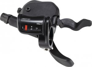 Microshift Manetka MICROSHIFT, Prawa, 7.rzędowa, Kompatybilne z Shimano, Xpress Shifter, Optyczny Wskaźnik Przełożeń, Czarna (NEW) 2