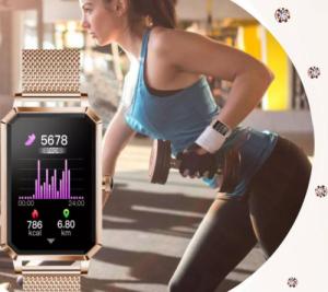 Smartwatch Rubicon RNCE86 Złoty + różowy pasek 5