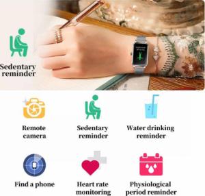 Smartwatch Rubicon RNCE86 Srebrny + różowy pasek 4