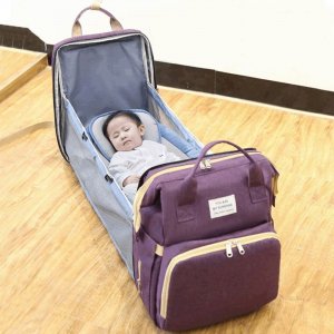 OEM Duży wielofunkcyjny plecak / torba dla mamy z funkcją spania fioletowy 2