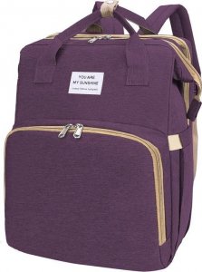 OEM Duży wielofunkcyjny plecak / torba dla mamy z funkcją spania fioletowy 5