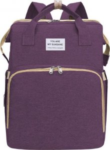 OEM Duży wielofunkcyjny plecak / torba dla mamy z funkcją spania fioletowy 6