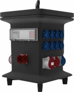 Doktorvolt Rozdzielnica budowlana KIB-S/FI 2x32A 2x16A 2xCamp 16x230V odbiornikowe 32A 3 fazowy woltomierz Schuko 3