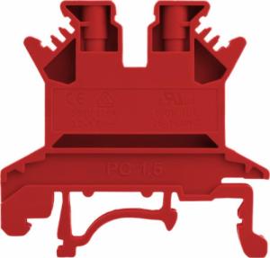 Degson Złączka szynowa przelotowa czerwona śrubowa 1,5mm2 1P VDE UL 7310 1