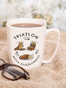 Nadwyraz.com Kubek ceramiczny bia³y Triatlon mola ksi±¿kowego (494130) - 5901005004046 1