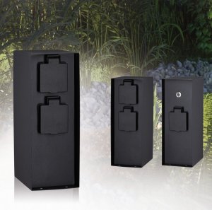 Paulmann Outdoor kolumna z gniazdami czujnik zmierzchu IP44 230V Stal szlachetna Antracyt 3