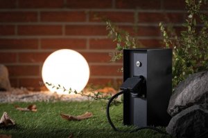 Paulmann Outdoor kolumna z gniazdami czujnik zmierzchu IP44 230V Stal szlachetna Antracyt 6