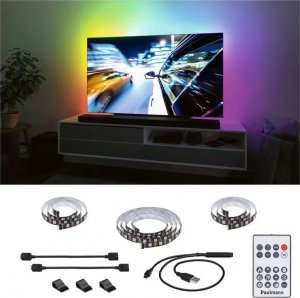 Taśma LED Paulmann Zestaw taśma LED TV55 cali USB + pilot Dynamic Rainbow RGB 3,5W 5V czarny 1