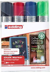Edding Marker kredowy e-4090 EDDING, 4-15 mm, 4 szt., mix kolorów 1