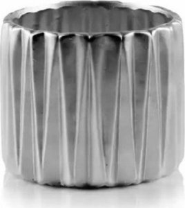 Polnix Osłonka na doniczkę ceramiczna srebrna 13 cm 1
