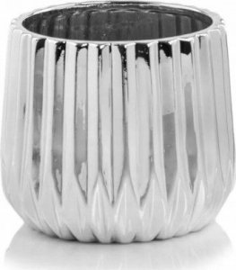 Polnix Osłonka na doniczkę ceramiczna srebrna 14 cm 1