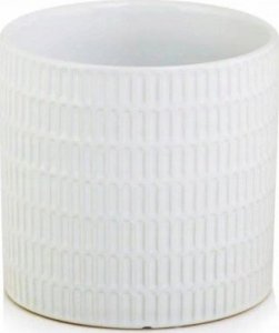 Polnix Doniczka ceramiczna szkliwiona okrągła biała 13 cm 1
