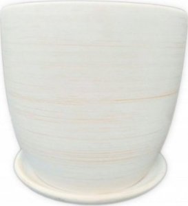 Polnix Doniczka ceramiczna z podstawką biała 15 cm 1
