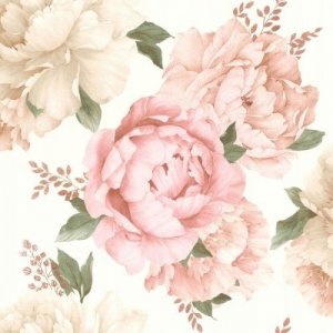 Polami Tapeta papierowa ścienna różowa kwiaty 1