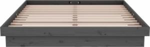 vidaXL vidaXL Rama łóżka, szara, lite drewno, 135x190 cm, podwójna 5
