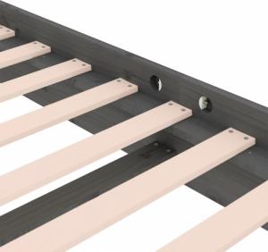 vidaXL vidaXL Rama łóżka, szara, lite drewno, 135x190 cm, podwójna 7