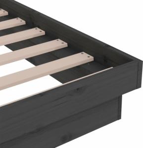 vidaXL vidaXL Rama łóżka, szara, lite drewno, 135x190 cm, podwójna 8