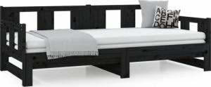 vidaXL vidaXL Łóżko rozsuwane, czarne, lite drewno sosnowe, 2x(90x190) cm 5