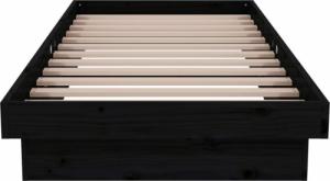 vidaXL vidaXL Rama łóżka, czarna, lite drewno, 75x190 cm, pojedyncza 5