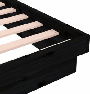 vidaXL vidaXL Rama łóżka, czarna, lite drewno, 75x190 cm, pojedyncza 8