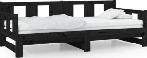 vidaXL vidaXL Łóżko rozsuwane, czarne, lite drewno sosnowe, 2x(80x200) cm 2
