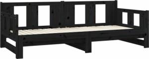vidaXL vidaXL Łóżko rozsuwane, czarne, lite drewno sosnowe, 2x(80x200) cm 7