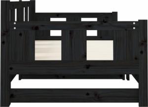 vidaXL vidaXL Łóżko rozsuwane, czarne, lite drewno sosnowe, 2x(80x200) cm 9
