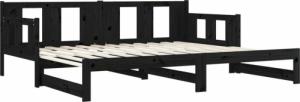 vidaXL vidaXL Łóżko rozsuwane, czarne, lite drewno sosnowe, 2x(80x200) cm 10