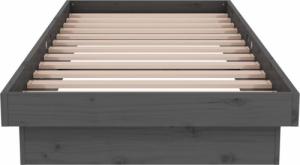 vidaXL vidaXL Rama łóżka, szara, lite drewno, 75x190 cm, pojedyncza 5